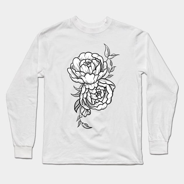 Peonies Long Sleeve T-Shirt by AfrAsian-Mafia